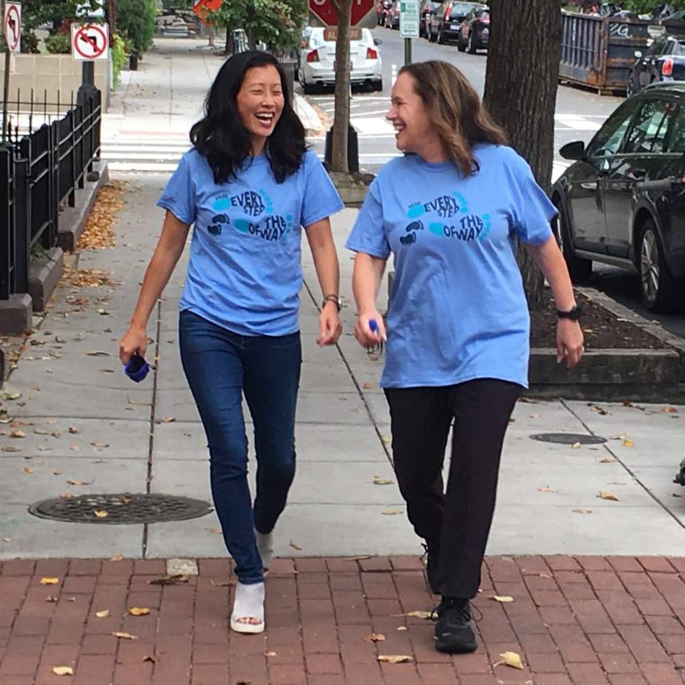 Board Member, Amy Choi, and Founder & CEO, Janice Goldwater, walking for the Every Step of the Way fundraiser